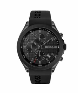 BOSS Chronograph Quarz Uhr für Herren mit Schwarzes Silikonarmband - 1513720