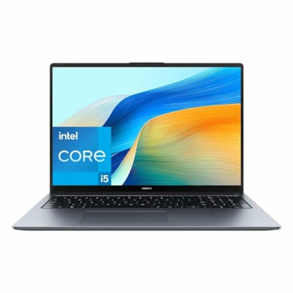 HUAWEI MateBook D 16 2024, 12th Gen Intel Core i5, 16GB RAM, 512GB SSD, 16 Zoll FullView Display, 1,68 kg leichten Gehäuse, Windows 11 Home, Space Gray, Deutsche Version