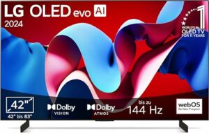 LG OLED42C47LA TV 42" (106 cm) OLED evo Fernseher (α9 Gen7 4K AI-Prozessor, webOS 24, Dolby Vision, bis zu 120Hz) [Modelljahr 2024]