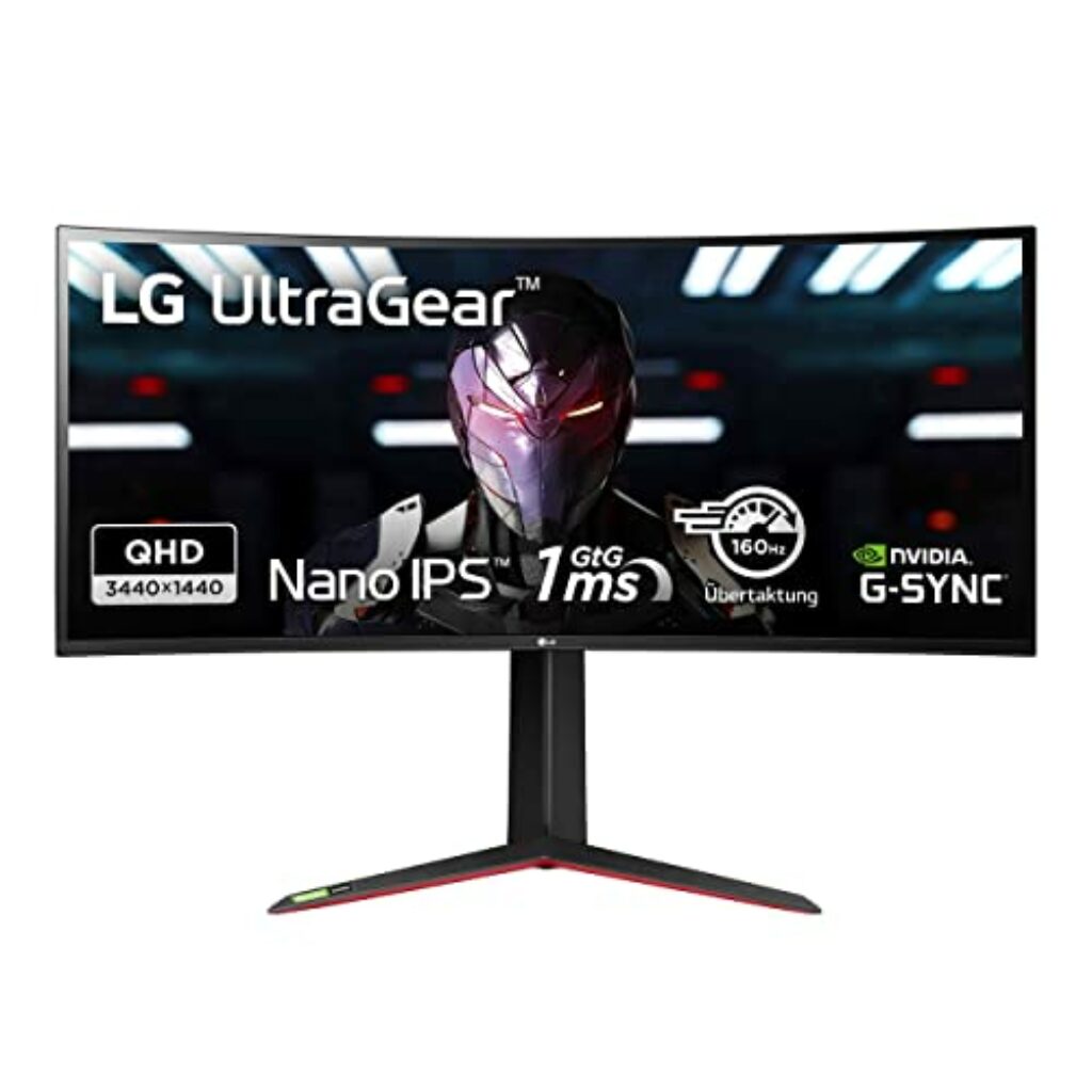 LG UltraGear Gaming Monitor 34GN850P 86,7 cm - 34 Zoll, Curved IPS, 144 Hz, 1ms GtG, G-Sync, Free-Sync, HDR, HDMI, Display Port, USB, Kopfhörerausgang, Schwarz