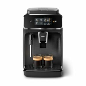 PHILIPS Serie 2200 Kaffeevollautomat – Klassischer Milchaufschäumer, Intuitives Touchdisplay, mattes Schwarz (EP2220/10)