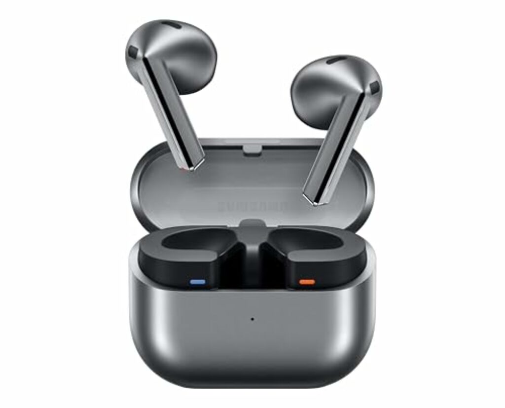 Samsung Galaxy Buds3 Kabellose Bluetooth-Kopfhörer, Active Noise Cancelling (ANC), Adaptive Geräuschunterdrückung, In-Ear-Kopfhörer mit 360 Audio, Silver, Inkl. Anymode Clear Case