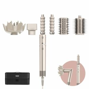 Shark FlexStyle 5-in-1 Air Styler & Haartrockner, Auto-Wrap-Lockenwickler, flache Bürste, ovale Bürste, Düsenaufsatz, Diffusor, Aufbewahrungstasche, ohne thermische Schäden, Champagnerfarben,