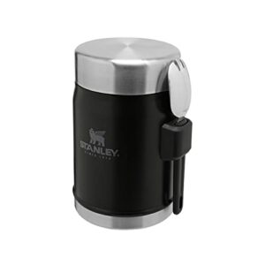 Stanley Classic Legendary Thermobehälter für Essen mit Göffel 400 ml - Hält 7 Stunden Heiß oder Kalt - Edelstahl Warmhaltebehälter Essen - BPA-Frei - Spülmaschinenfest - Matte Black