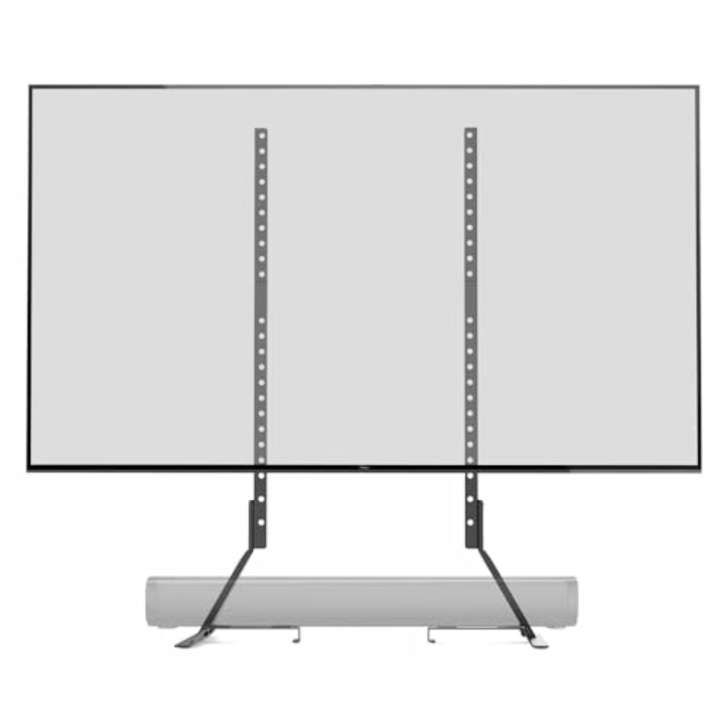 Amazon Basics Universal-TV-Ständer für LCD-/LED-/Plasma-Fernseher, 55,9 cm - 195,6 cm (22 - 77 Zoll), höhenverstellbar, kompatibel mit Soundbars, Traglast bis zu 36 kg, max. VESA 800 x 400 mm, Schwarz