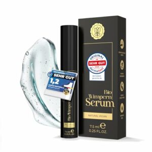 BIO Wimpernserum • Wimpernserum Wachstum TESTSIEGER • HORMONFREI • Multi-Peptid-Komplex +Koffein +Hyaluronsäure +Biotin + ✓ Einzigartige TN3-Matrix +Vitamin E • 7,5ml • Naturkosmetik Made in Germany