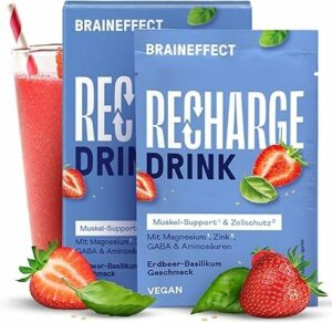 BRAINEFFECT RECHARGE - Premium Hydratationsmischung - Elektrolyte Ohne Zucker (Mit Stevia) + EAA & BCAA Pulver - Isotonisches Getränkepulver mit Aminosäuren