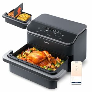 COSORI Heißluftfritteuse 2 Kammern Airfryer, 8-in-1 Dual Blaze TwinFry XXL 10L, Heissluftfritteuse Doppelkammer mit herausnehmbarem Trenner & Untere Heizelemente, 70 Rezepte, 2-6 Personen