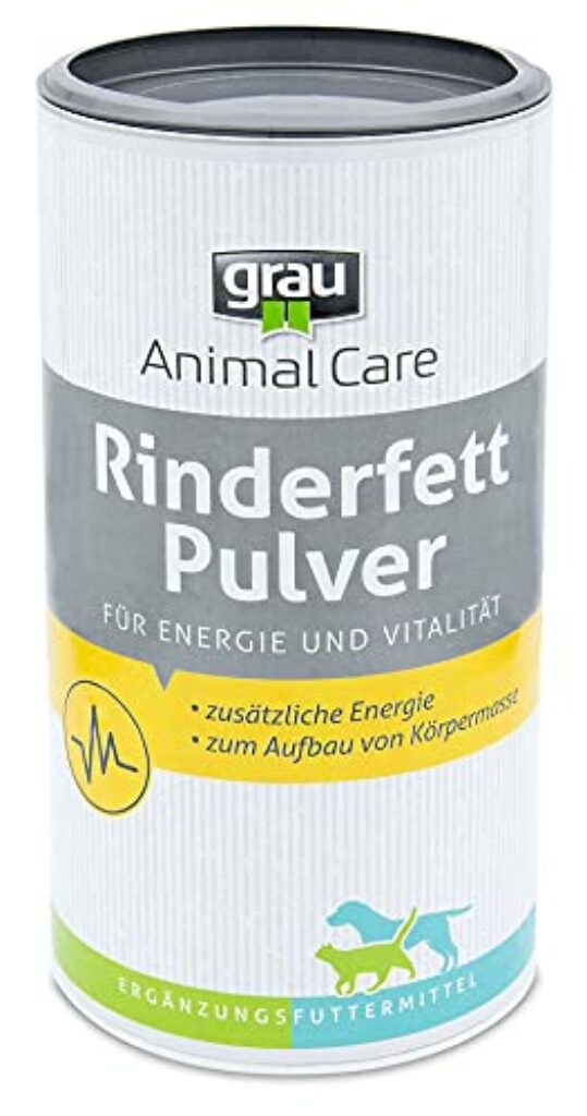 GRAU - das Original - Rinderfettpulver, der schelle Energielieferant mit 80 % Fettanteil, 1er Pack (1 x 400 g), Ergänzungsfuttermittel für Hunde & Katzen