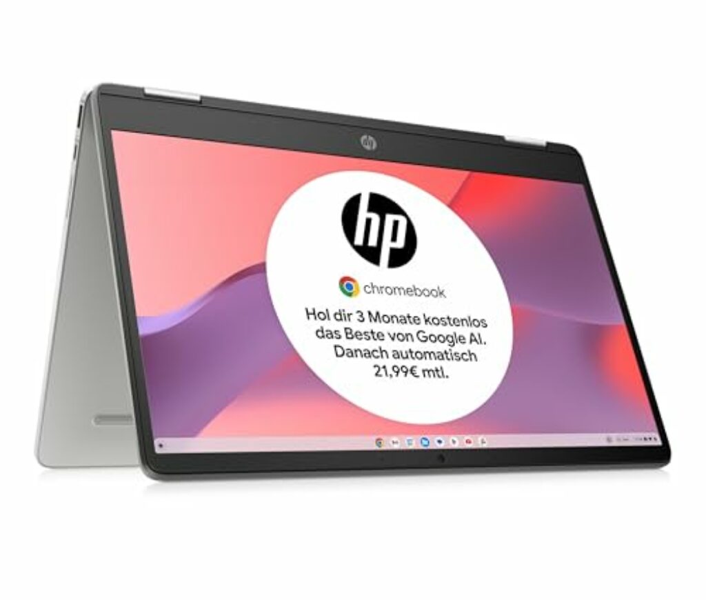 HP Chromebook x360, 14" Touchscreen, Intel Celeron N4120, 4 GB DDR4 RAM, 64 GB eMMC, Intel UHD Graphics 600, ChromeOS, QWERTZ, Ceramic White