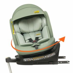 Jovikids 360° Drehbar Kindersitz mit ISOFIX, i-Size 40-150cm(ab Geburt -12 Jahre) Baby Autositz Reboarder mit Liegefunktion & Abnehmbar Vordach, ECE R129