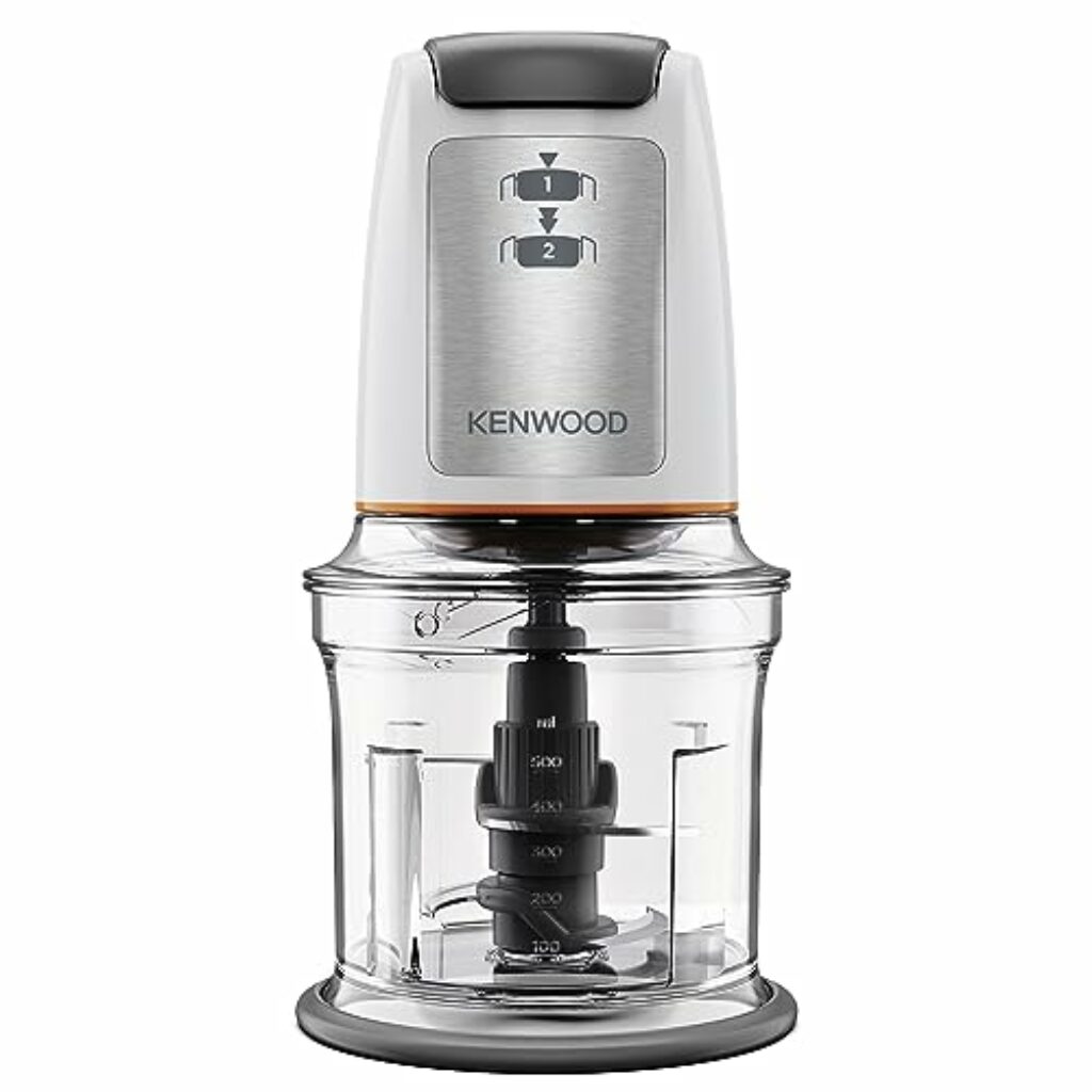 Kenwood Easy Chop CHP61.100WH Zerkleinerer, elektrischer Mini Universalzerkleinerer mit 2 Geschwindigkeitsstufen, 0,5 l Arbeitsbehälter, 500 Watt, Weiß