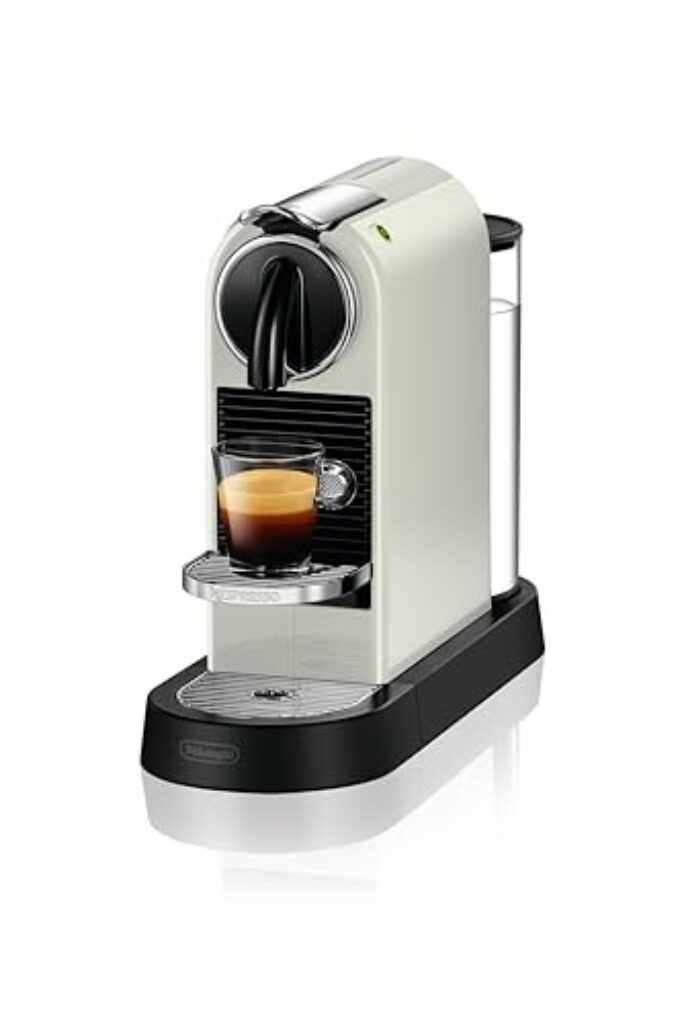 Nespresso De'Longhi EN167.W Citiz Kaffeekapselmaschine, Hochdruckpumpe ideale Wärmeregelung ohne Aeroccino (Milchaufschäumer), ohne Kapseln, Energiesparfunktion,1260W,37.4 x 11.9 x 25.5 cm, Creme-weiß