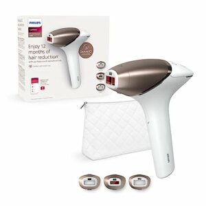 Philips Lumea IPL Haarentfernungsgerät 9000 Series – Haarentfernungsgerät mit SenseIQ Technologie, 3 Aufsätze für Körper, Gesicht und Präzision, kabellos (Modell BRI955/00)