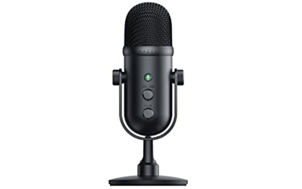 Razer Seiren V2 Pro - Professionelles USB-Mikrofon für Streamer (Dynamisches 30-mm-Mikrofon, Analoger Verstärkungsbegrenzer, Integrierter Stopfdämpfer Und Windschutz) Schwarz