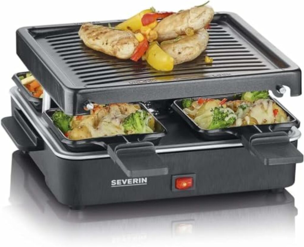 SEVERIN Mini Raclette-Grill für 4 Personen, schwarz, RG 2370