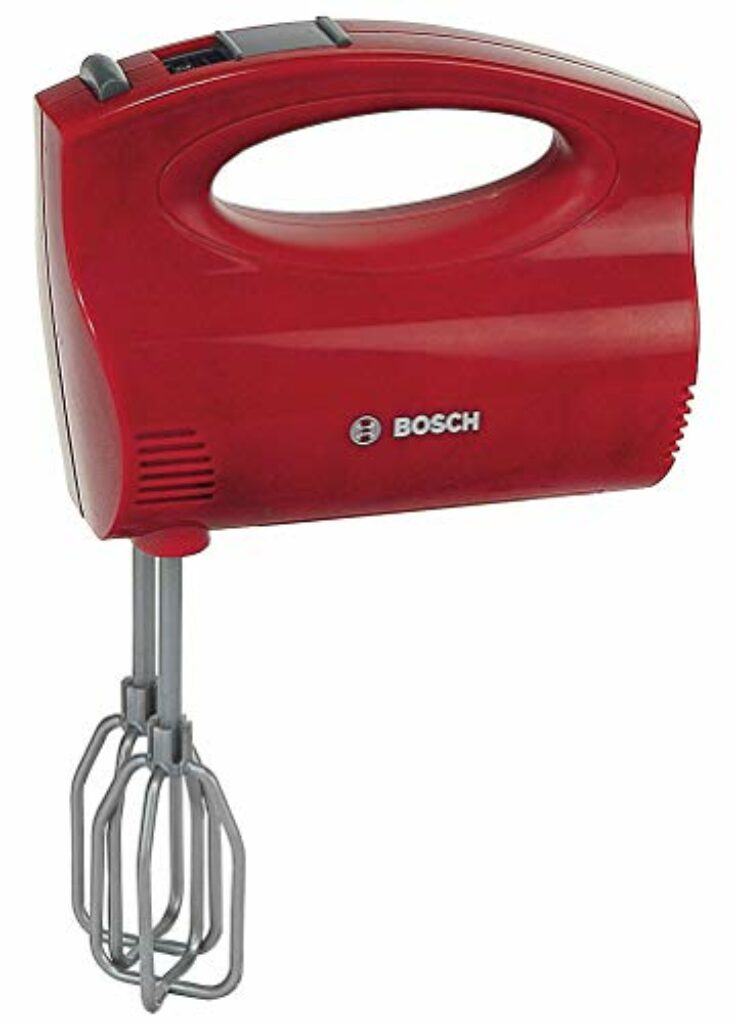 Theo Klein 9574 Bosch Handmixer | Batteriebetriebene Mixer mit Sich drehenden Quirls | Maße: 19 cm x 7 cm x 12 cm | Spielzeug für Kinder ab 3 Jahren