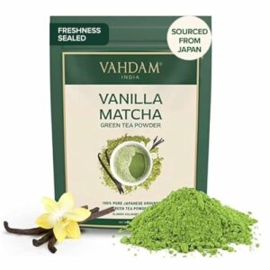 VAHDAM, Vanille Matcha Grüner Tee Pulver (100g, 100+ Tassen) 100% Natürlich Premium Qualität Japanischer Herkunfts Matcha Teepulver | Brauen Sie Köstlichen Latte