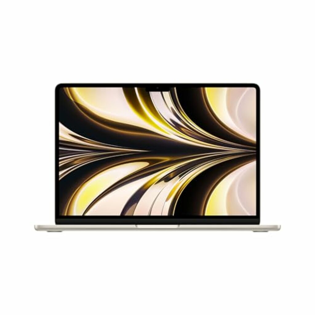 Apple MacBook Air Laptop mit M2 Chip: 13,6" Liquid Retina Display, 16 GB RAM, 256 GB SSD Speicher, beleuchtete Tastatur, 1080p FaceTime HD Kamera. Kompatibel mit iPhone/iPad; Polarstern