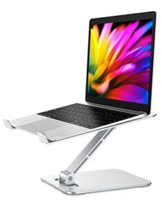 Babacom Laptop Ständer Höhenverstellbar, Faltbarer Laptop Stand aus Aluminiumlegierung Ergonomischer, Belüfteter Laptopständer Kompatibel mit MacBook Air, Pro, Allen Laptops 10-16" (Silber)