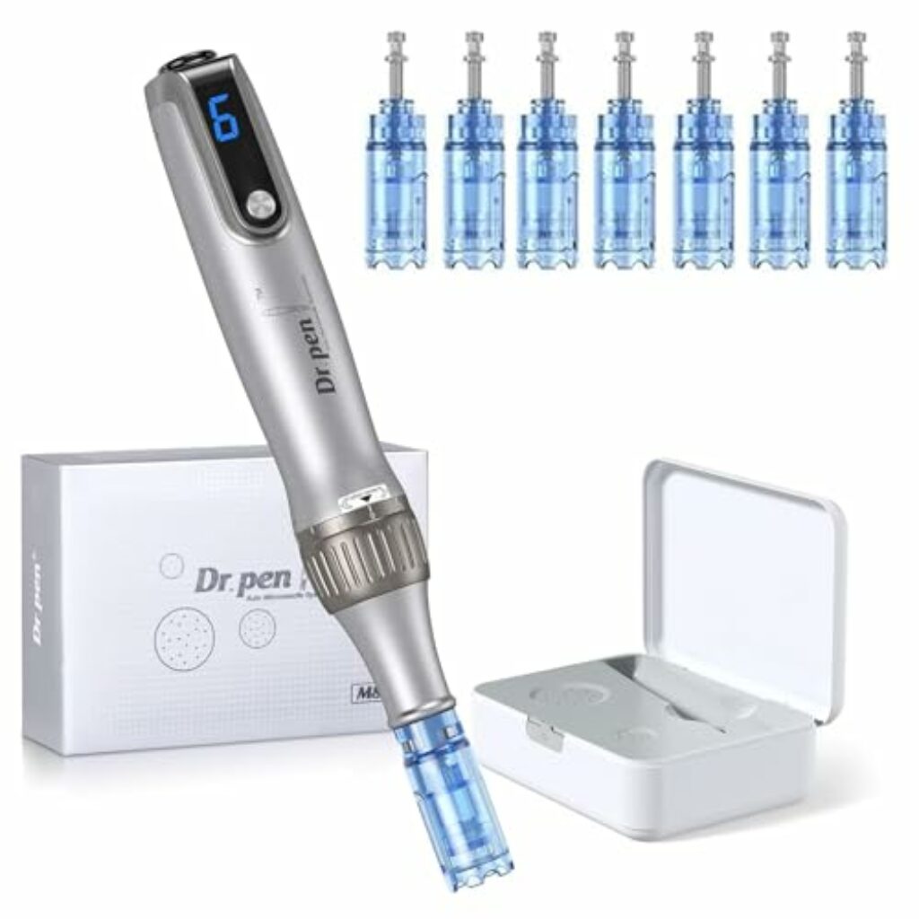 Dr. pen Ultima M8S Microneedling Pen 0-2,5 mm Einstellbar, Authentisch Kabellos Dermapen Microneedling Gerät, Type-C, mit 7 Typen Cartridges(12/24/36/42Pins,Nano-R,Nano-S) Geschenke Frauen Freundin