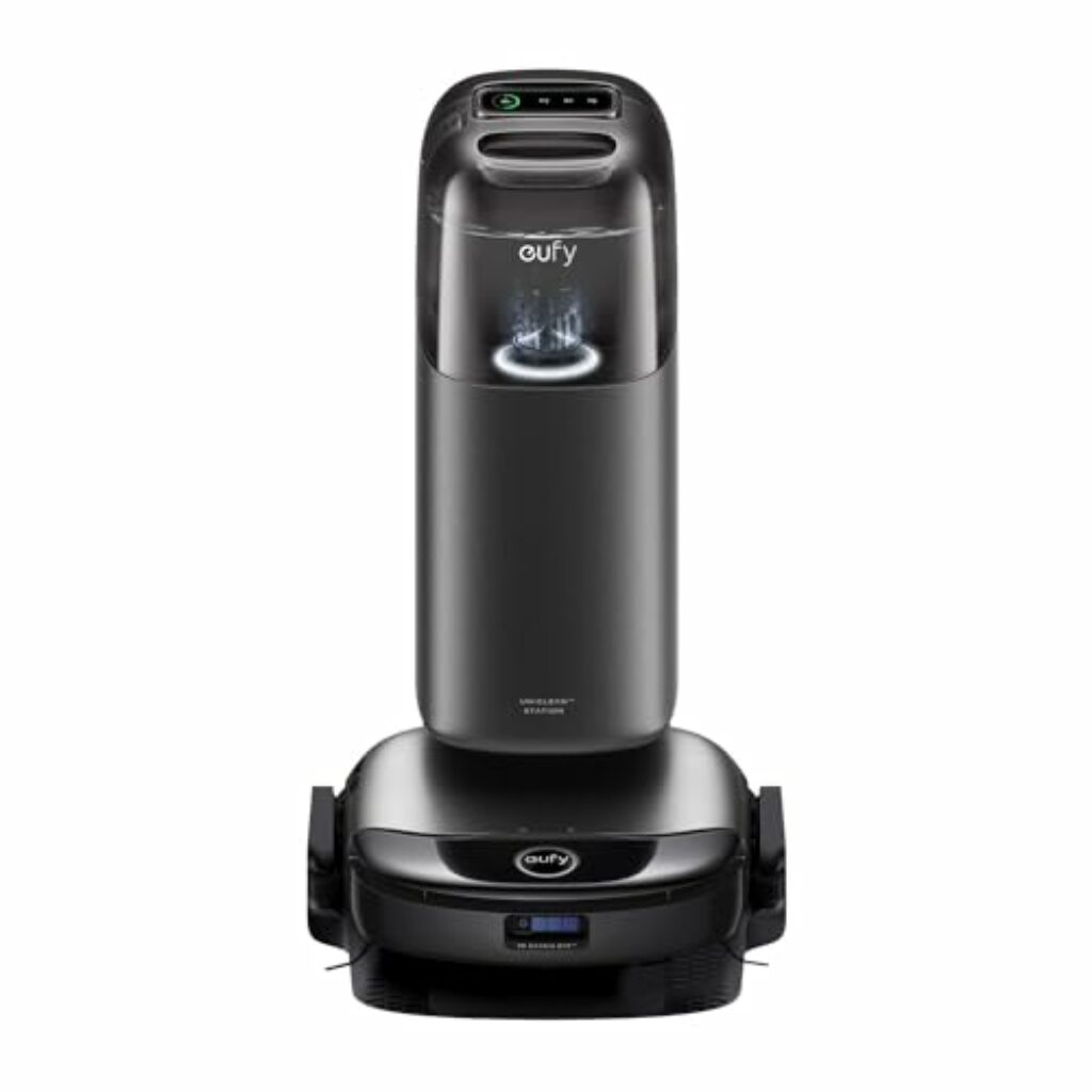 eufy S1 Pro HydroJet Saugroboter mit Wischfunktion, Revolutionäres Reinigungssystem, Ozon-10-in-1-Station, 3D MatrixEye Hinderniserkennung, Always Clean Mop, Auto-Lift-Mopp, Auto-Reinigerdosierung