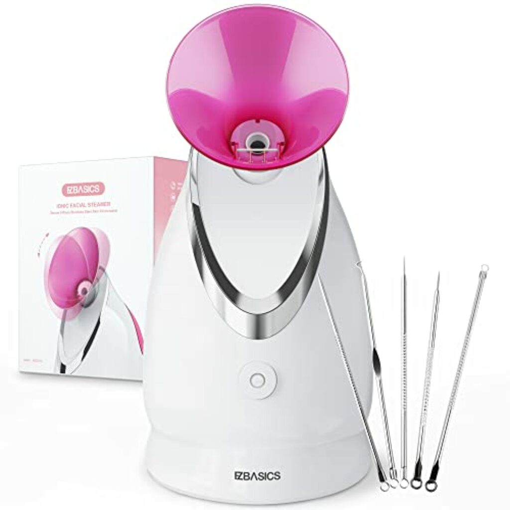 EZBASICS Gesichtsdampfer Gesichtssauna Nano Ionic Gesichtsdampfer Warmer Nebel Gesichtsdampfer Gesicht Heim-Sauna SPA Gesichts-Befeuchter Gesichtszerstäuber Facial Nano Sprayer Rosa