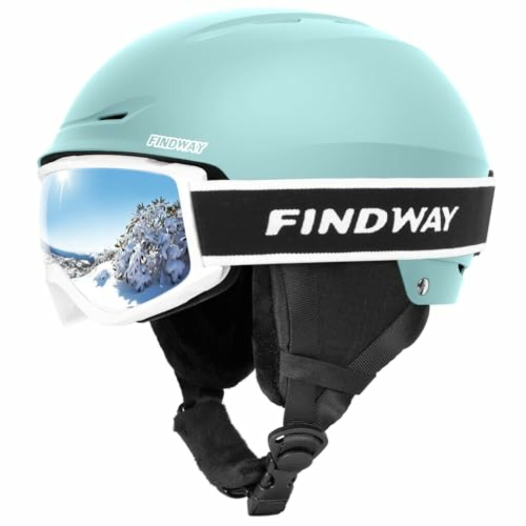 Findway Skihelm und Skibrille Set, SnowboardHelm mit Brille für Damen und Herren Erwachsene Skihelme für Männer, Frauen und Jugendliche