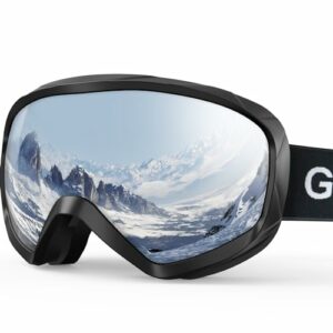 GlaRid Snowboard Skibrille für Herren Damen Jugend Anti Beschlag über der Brille Winter Schneebrille mit sphärischer abnehmbarer Scheibe (Schwarz)