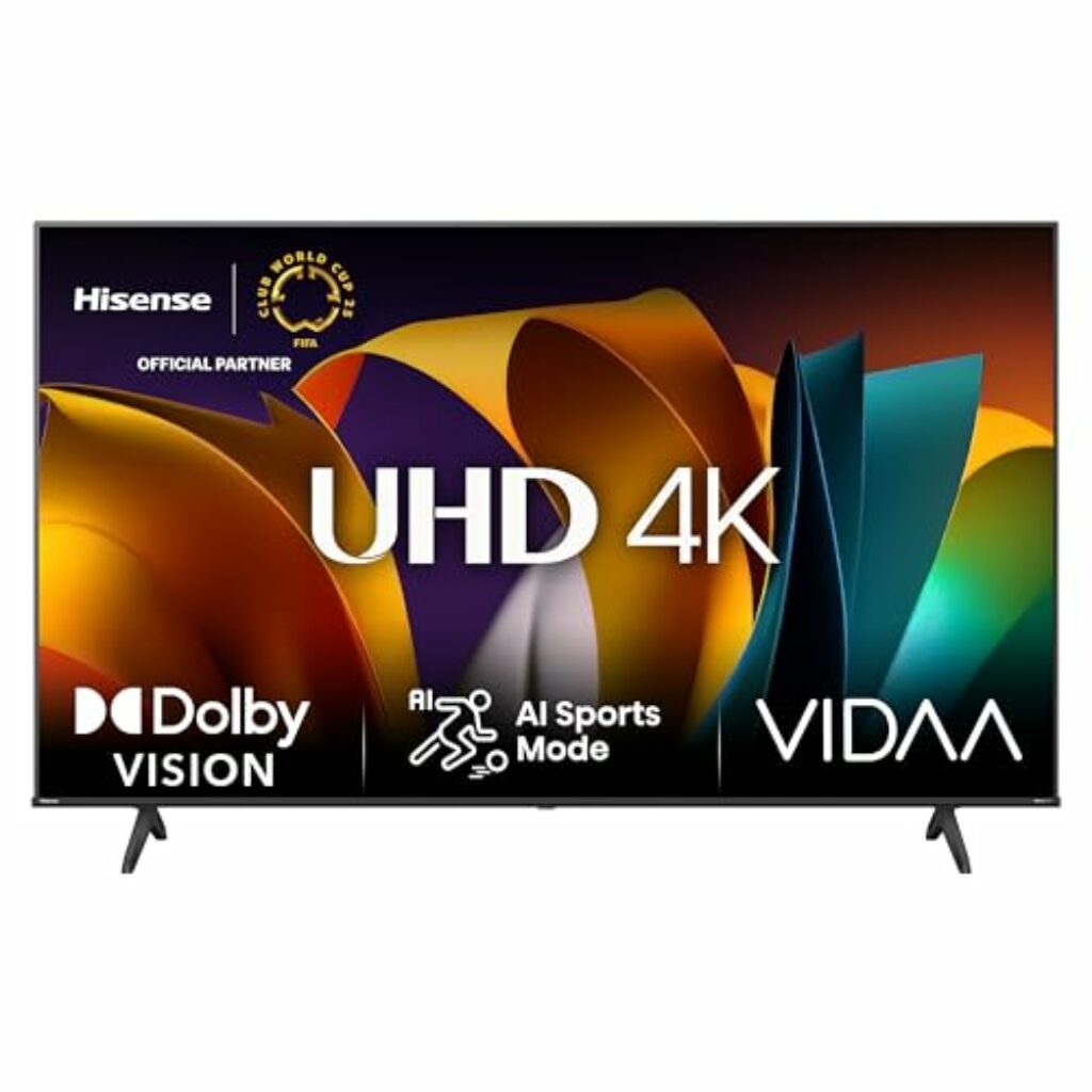 Hisense 43E6NT 108cm (43 Zoll) Fernseher, 4K UHD Smart TV, Precision Colour, HDR, Dolby Vision, 60Hz, Triple Tuner DVB-C/S/S2/T/T2, WiFi, HDMI 2.1, Bluetooth, Alexa Built-in, Schwarz, [2024]