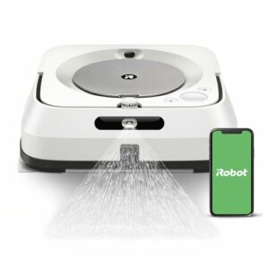 iRobot Braava Jet m6 (m6138) Wischroboter mit Präzisions-Sprühstrahl, Nasswischen und Trockenfegen, Kompatibel mit Sprachassistenten, koppelbar mit Roomba, WLAN, Farbe: weiß/Silber