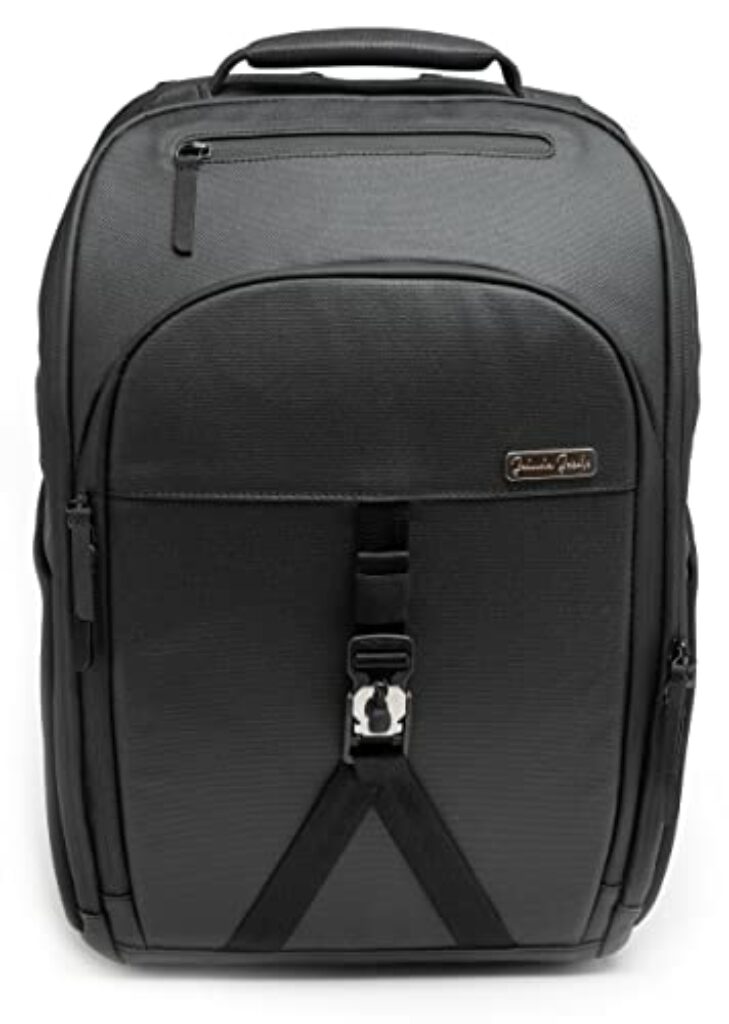 Jaimie Jacobs Smarter Daypack Business Rucksack mit Laptopfach bis zu 16,1 Zoll Kofferfunktion erweiterbar auf 30 Liter (Schwarz)