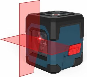 Laser-Wasserwaage, RockSeed-Kreuzlinienlaser mit Selbstnivellierung, vertikale und horizontale Linie, 360 Grad drehbar, Tragetasche, Batterie enthalten(Rot)