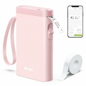 Nelko Etikettendrucker, Bluetooth P21 Selbstklebendes Etikettiergerät Tragbarer beschriftungsgerät selbstklebend Labeldrucker, Kabelloser, Mini Label Printer mit iOS Android,Für Zuhause, Büro, Rosa