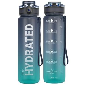 Sahara Sailor Trinkflasche, Sport Trinkflasche, [BPA-frei Tritan] 1L/500ML/750ML Auslaufsicher Sport Wasserflasche, Sportflasche für Fahrrad, Camping, Yoga, Gym (1 Flasche)