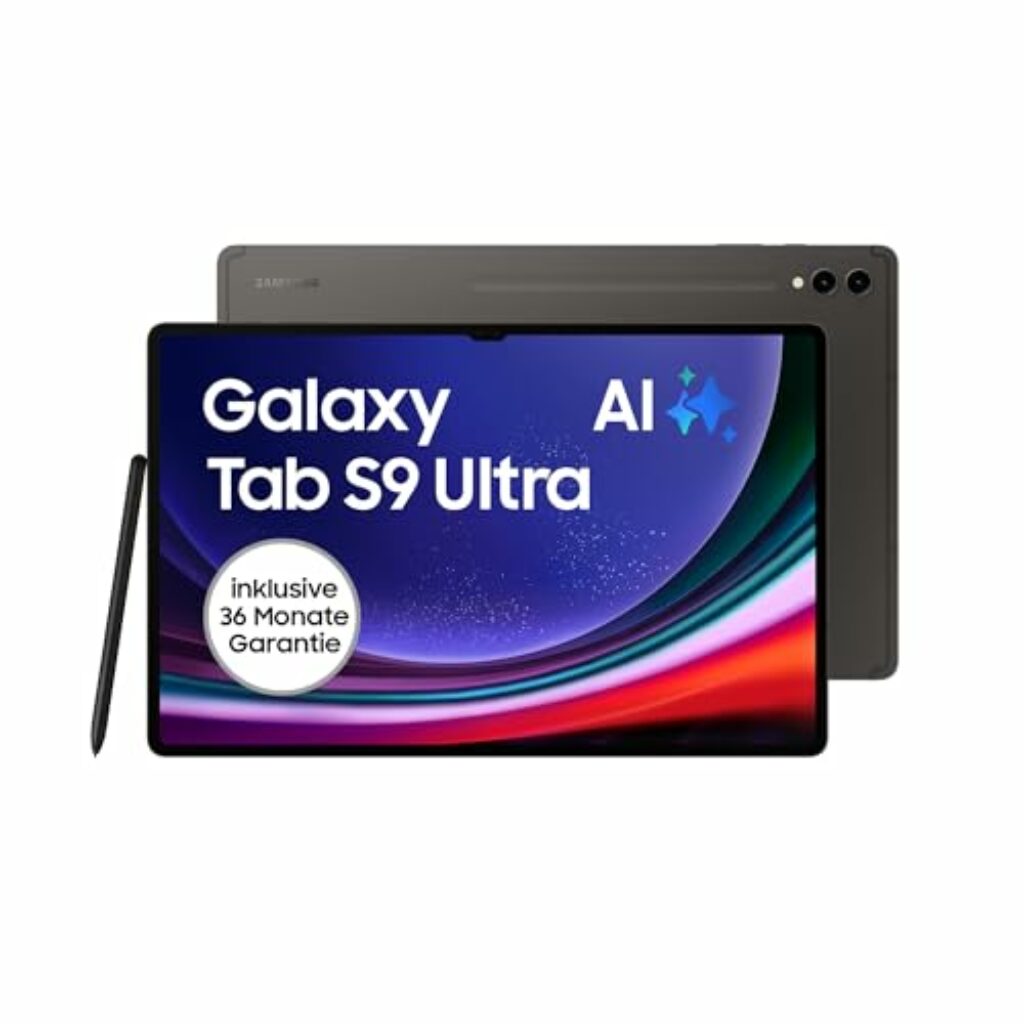 Samsung Galaxy Tab S9 Ultra AI-Android-Tablet, Wi-Fi, 1 TB / 16 GB RAM, MicroSD-Kartenslot, Inkl. S Pen, Simlockfrei ohne Vertrag, Graphit, Inkl. 36 Monate Herstellergarantie [Exklusiv bei Amazon]