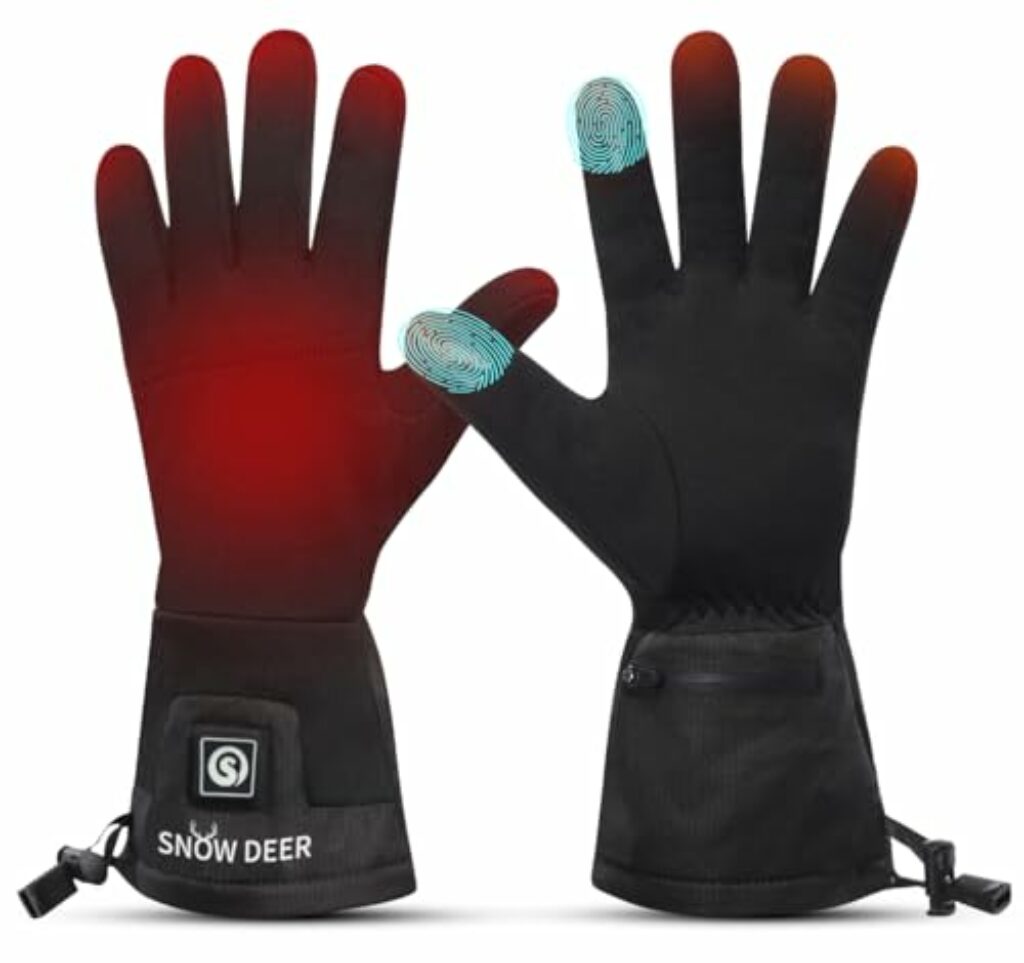 SNOW DEER beheizbare Handschuhe Liner für Herren Damen,7.4V 2200MAH Wiederaufladbarem Akku Wärmende Handschuhe Handwärmer für Schnee Skifahren Angeln Reiten Radfahren Camping Motorradfahren