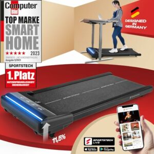 Sportstech Laufband Walking Pad für Zuhause, mit manueller Steigung, Walking Pad bis 6 km/h, Treadmill bis 12km/h, App, Fernbedienung swalk lite