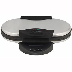 Tefal Doppel-Herzwaffeleisen WM311D | Stufenloser Temperaturregler für Bräunung nach Wunsch | Antihaftbeschichtete Platten | Teigauffang-Vorrichtung | 1200W |‎ 37 x 11.4 x 28.5 cm