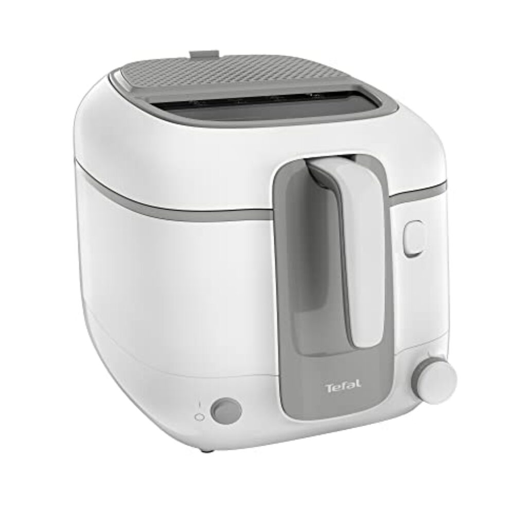 Tefal Fritteuse Super Uno Access, Kapazität 2,2 L, spülmaschinengeeignete Teile, Geruchsfilter, herausnehmbarer Behälter, weiß/grau, FR3100