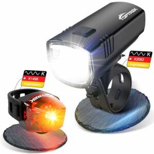 toptrek Fahrradlicht Set 70 LUX | StVZO Zugelassen Fahrrad Licht | Fahrradlampe Vorne und Rücklicht Fahrrad IPX5 | Fahrrad Licht Set USB Aufladbar | Fahrradbeleuchtung Batterie (Dunkelschwarz)