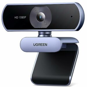 UGREEN Webcam Full HD 1080P/30fps USB Webcam für PC, Webcam mit Mikrofon, klares Stereo-Audio, automatische Lichtkorrektur, 85° Ansicht, USB Webcam für Live Streaming, Videoanrufe, Lernen, Konferenzen