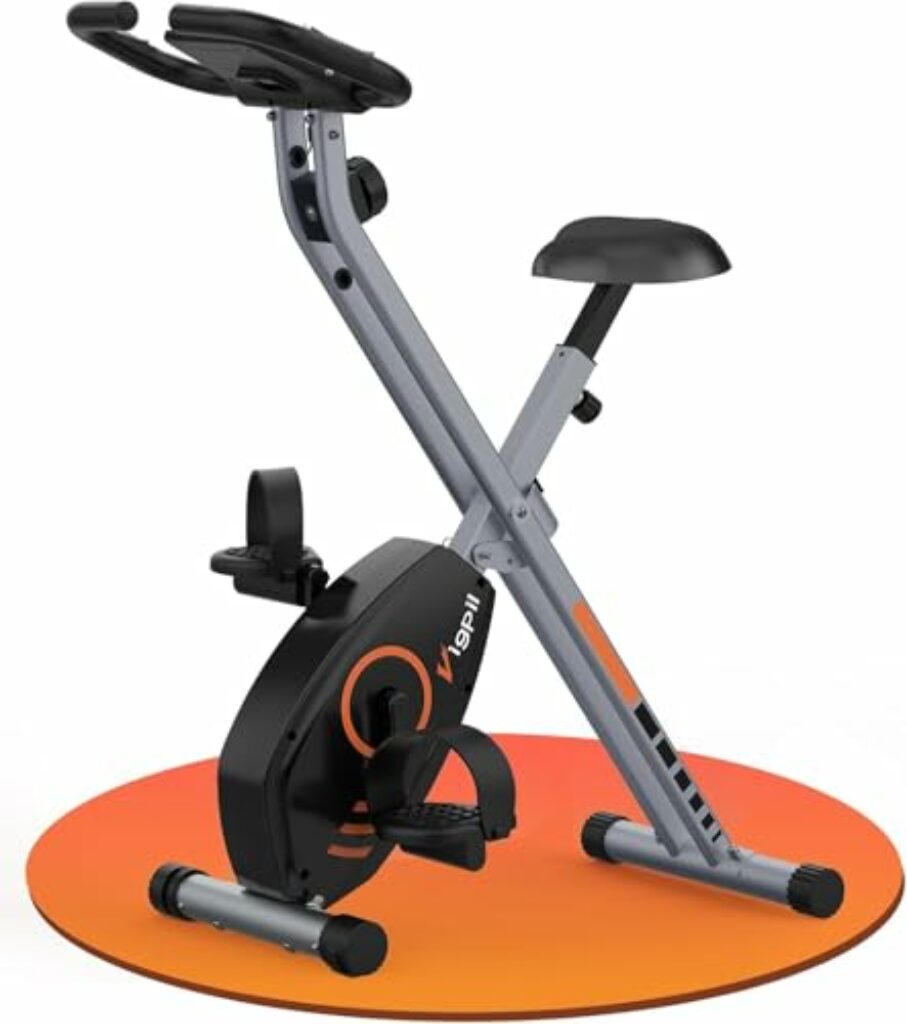 Wenoker Heimtrainer Fahrrad Klappbar, Faltbares Ergometer Heimtrainer, Heimtrainer Klappbar 8 Magnetische Widerstandsstufen, Platzsparendes Heimtrainer mit LCD Display und Handpulssensoren