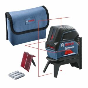 Bosch Professional Kreuzlinienlaser GCL 2-15 (roter Laser, Innenbereich, mit Lotpunkten, Arbeitsbereich: 15 m, 3x AA Batterien, Drehhalterung RM 1, Laserzieltafel, Schutztasche)