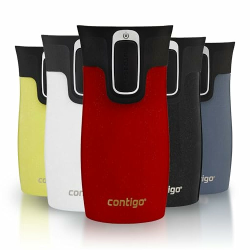 Contigo Thermobecher West Loop Mini Autoseal | Edelstahl Isolierbecher | Kaffebecher to go | auslaufsicher | spülmaschinenfester Deckel | BPA-frei| 300 ml | Goji Berry