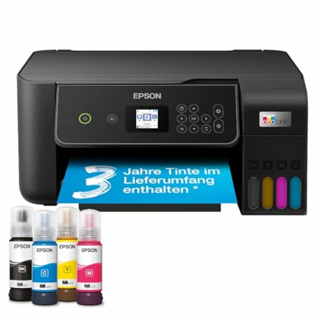 Epson EcoTank ET-2870 A4-Multifunktions-Wi-Fi-Tintentankdrucker, mit einem im Lieferumfang enthaltenen Vorrat an Tinten bis zu 3 Jahren