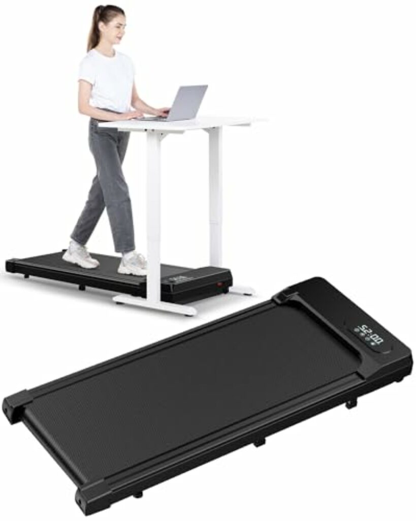 HomeFitnessCode Laufband Walking Pad - Laufpad für Zuhause bis 120kg Gehband Schreibtisch Band Treadmill für Zuhause und Büro, Schwarz