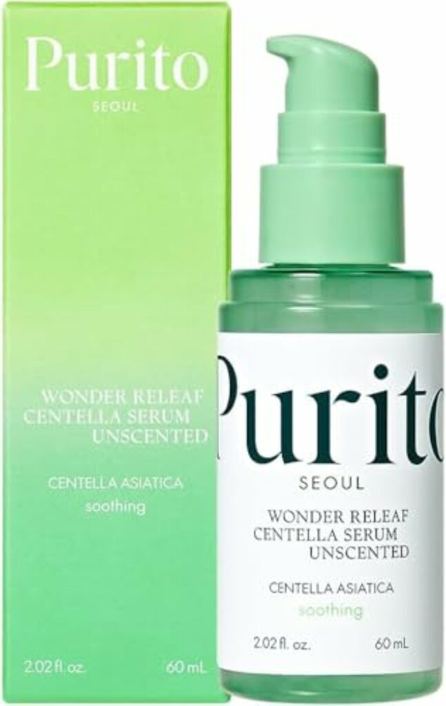 PURITO Centella Unparfümiertes Serum, Koreanisches Centella, für alle Hauttypen, Ampulle, Beruhigend, Gesichtsserum für das Gesicht, Koreanische Hautpflege, 60ml 2fl.oz