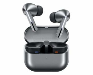 Samsung Galaxy Buds3 Pro Kabellose Bluetooth-Kopfhörer, Active Noise Cancelling (ANC), Adaptive Geräuschunterdrückung, 360 Audio, In-Ear-Kopfhörer mit Hi-Fi-Sound, Silver, Inkl. Anymode Clear Cover