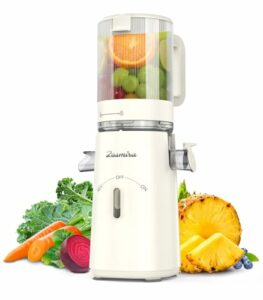 Slow Juicer, Zasmira Entsafter für Gemüse und Obst mit 120 MM Breitem Einfüllschacht, Hohe Saftausbeute für Ganzes Gemüse und Obst, Leicht zu Reinigen